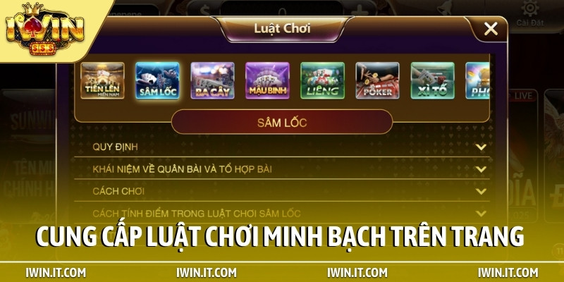 Cung cấp luật chơi minh bạch trên trang