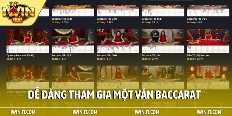 Dễ dàng tham gia một ván Baccarat